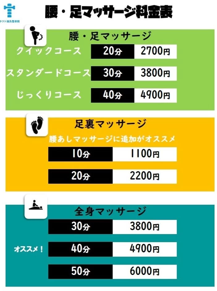 腰・足マッサージ